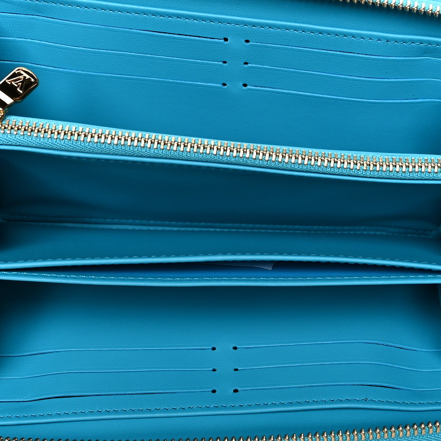 Louis Vuitton Lambskin Embossed Monogram Coussin Zippy Wallet Turquoise 5 of 7