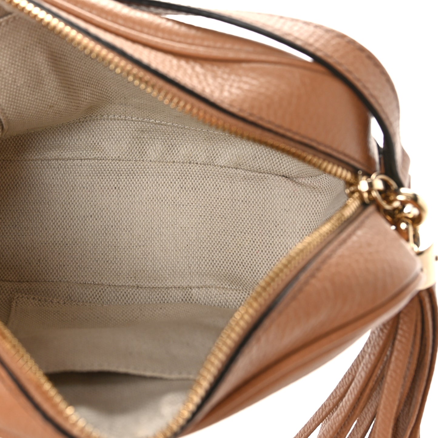 Pebbled Calfskin Small Soho Disco Bag Camelia