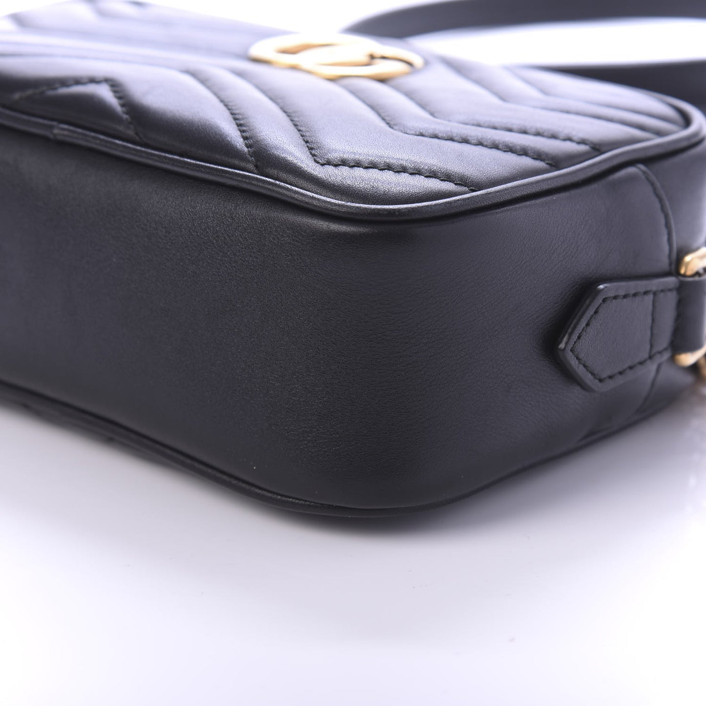 Calfskin Matelasse Mini GG Marmont Chain Shoulder Bag Black
