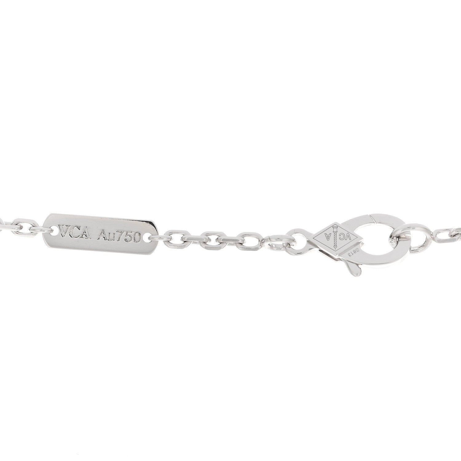 Van Cleef & Arpels 18K White Gold Mother of Pearl Magic Alhambra Pendant Necklace 4 of 4