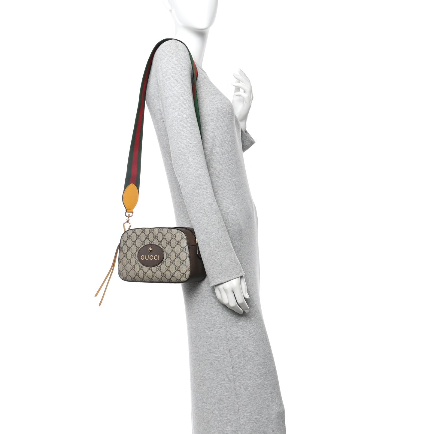 GG Supreme Monogram Web Neo Vintage Shoulder Bag Beige New Acero Crop