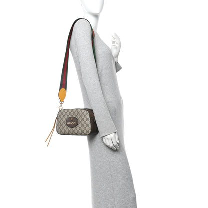 Gucci GG Supreme Monogram Web Neo Vintage Shoulder Bag Beige New Acero Crop 2 of 11