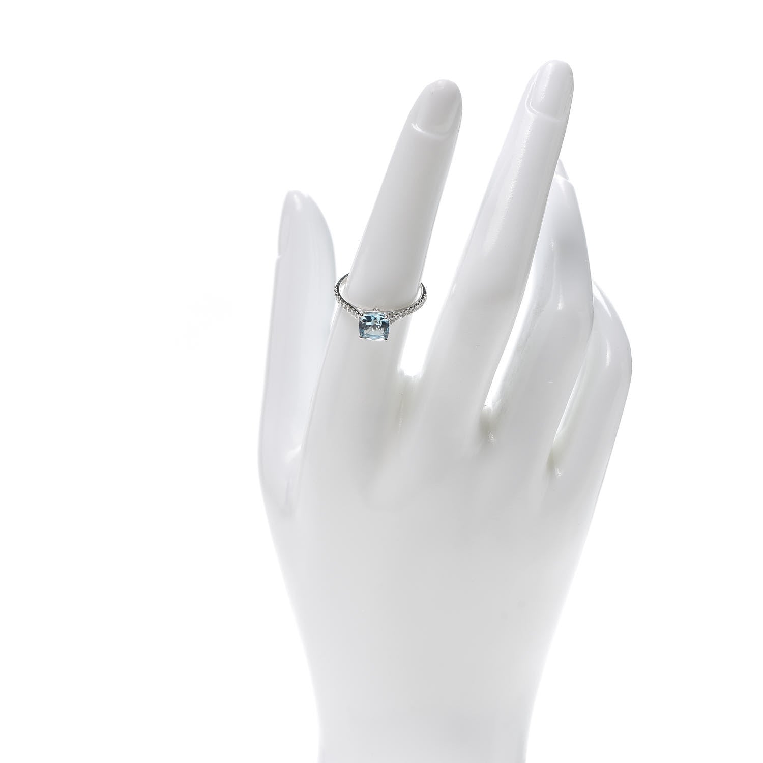 Tiffany Platinum Diamond Aquamarine 1.00ct Legacy Ring 54 7 2 of 6