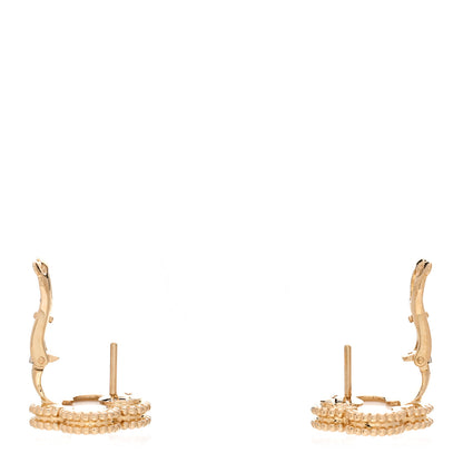 Van Cleef & Arpels 18K Yellow Gold Mother of Pearl Vintage Alhambra Earrings 3 of 5