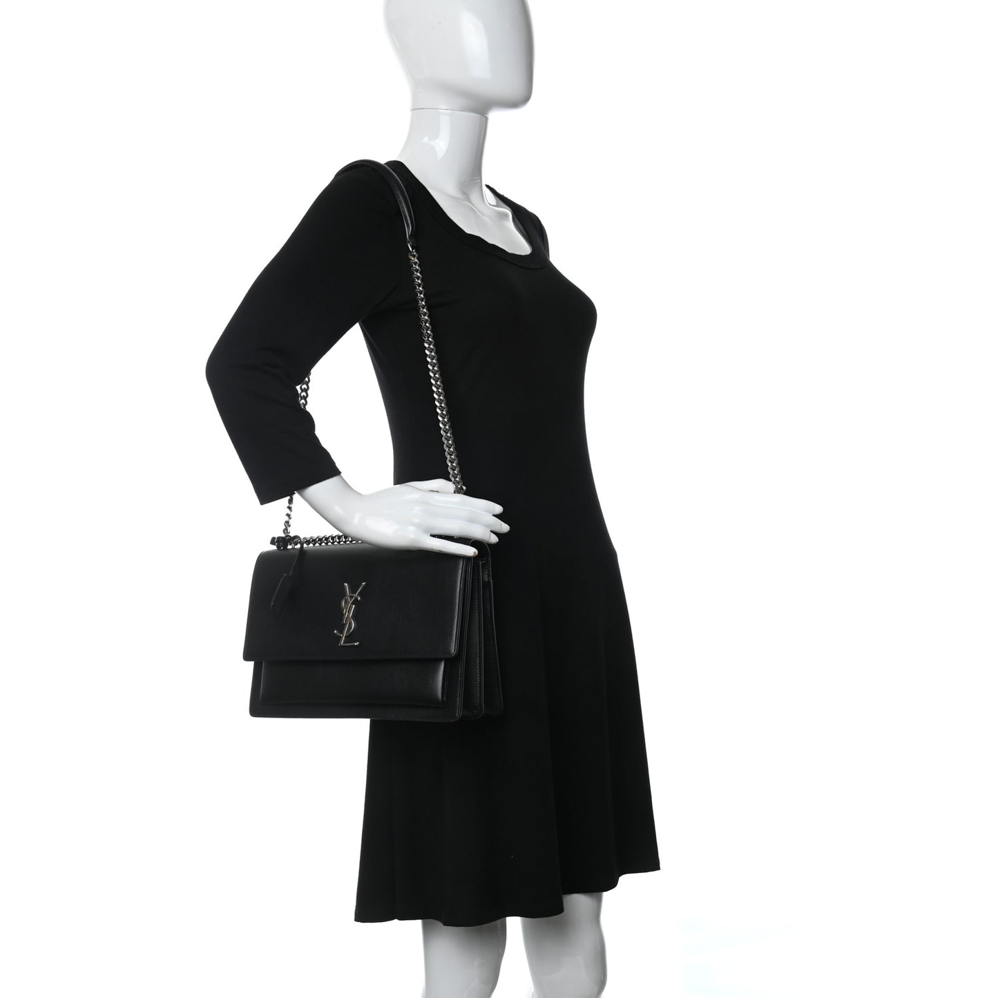 Calfskin Large Monogram Monochrome Sunset Black