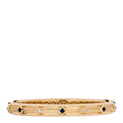 David Yurman 18K Yellow Gold Diamond Blue Sapphire Modern Renaissance Bracelet 1 of 3