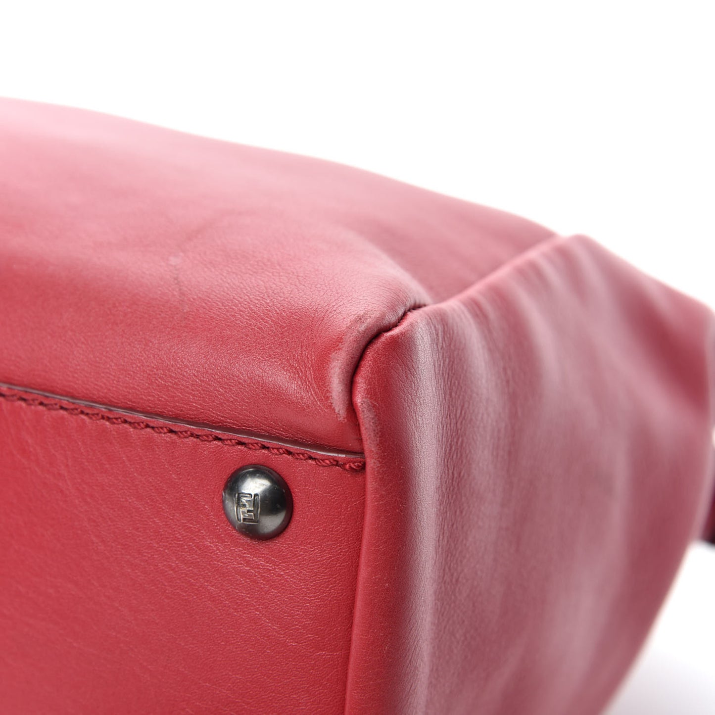 Vitello Suede Medium Peekaboo Iconic Satchel Rubino Peonia