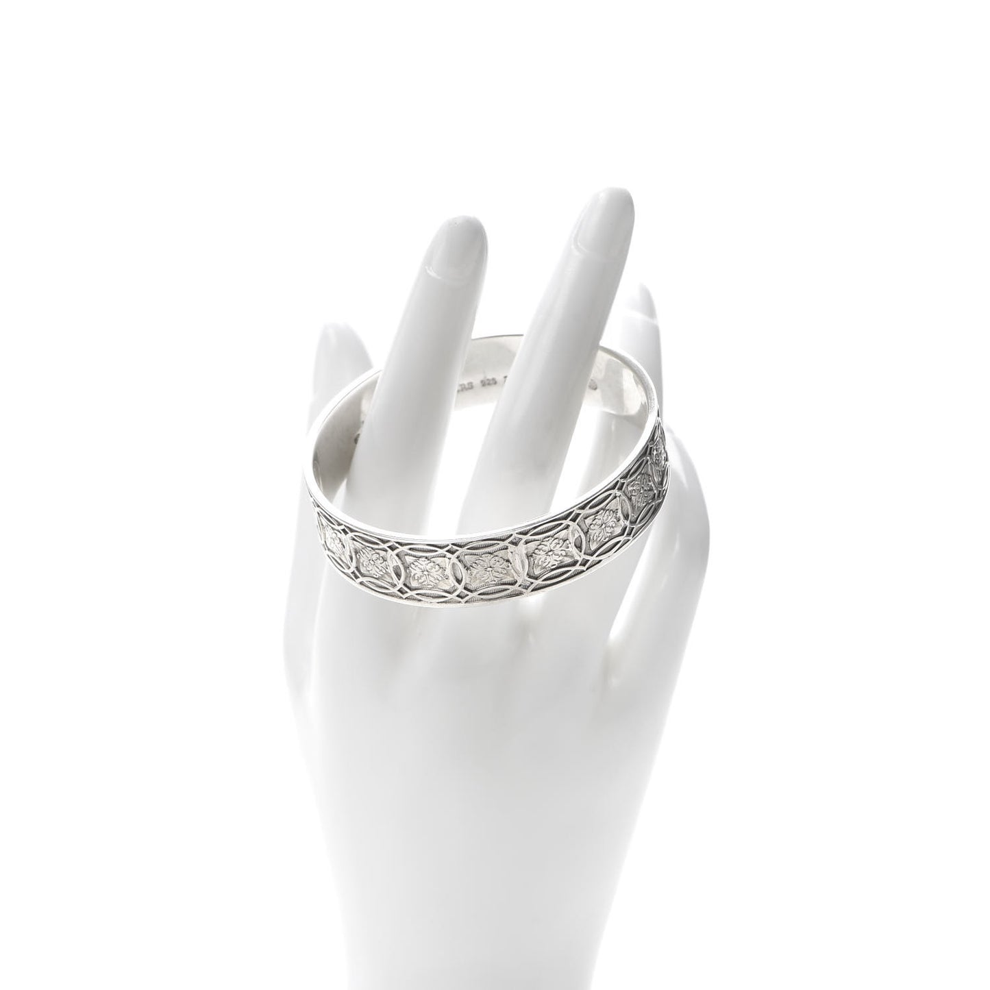 Sterling Silver Wide Celtic Makers Mark Bangle Bracelet