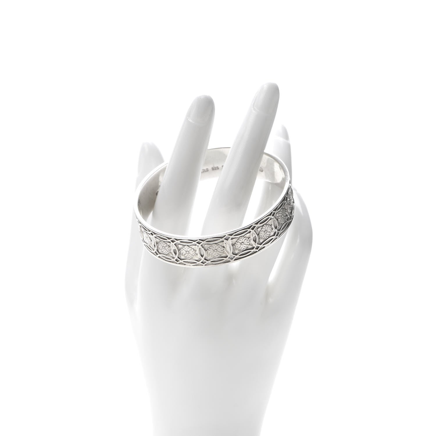 Tiffany Sterling Silver Wide Celtic Makers Mark Bangle Bracelet 2 of 4
