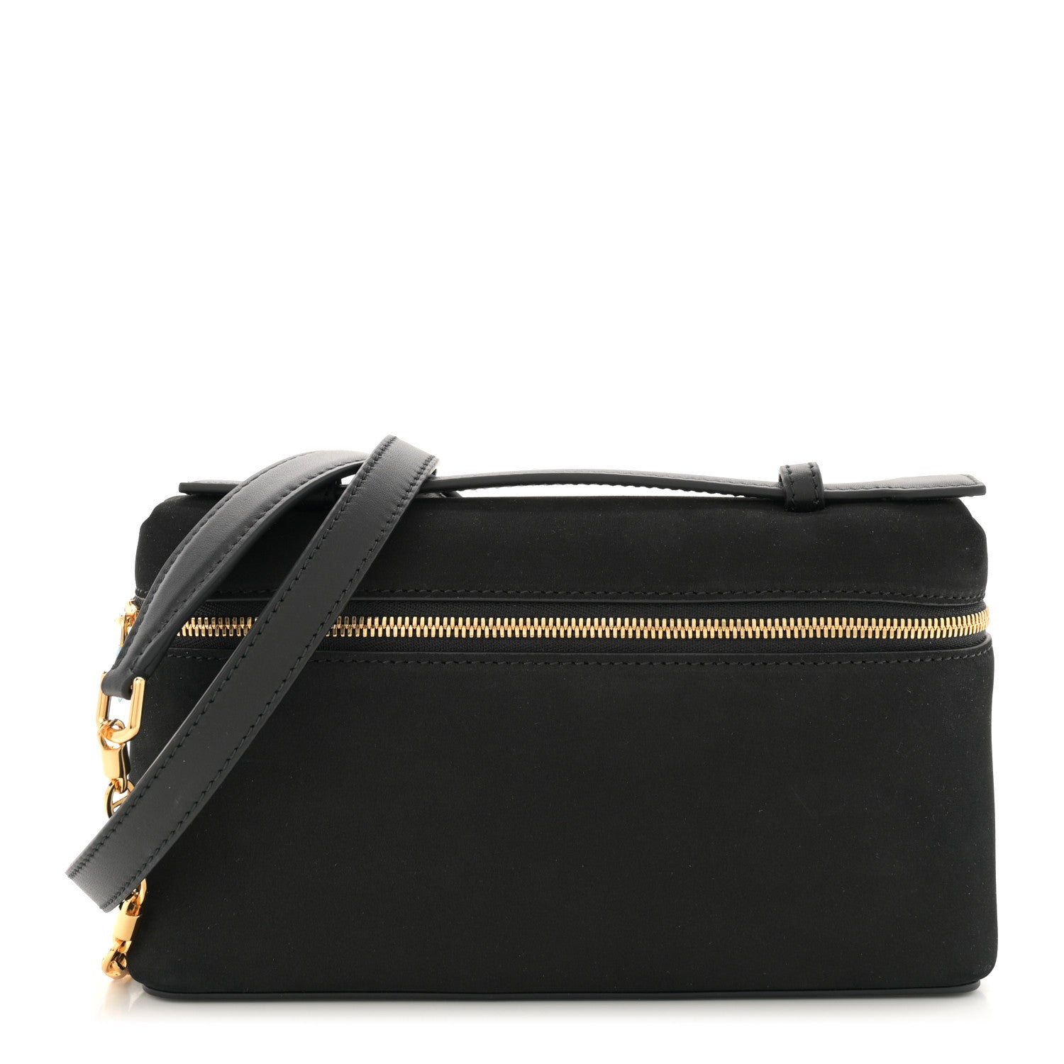 Loro Piana Nubuck L19 Extra Pocket Pouch Black Sun Gold 1 of 11