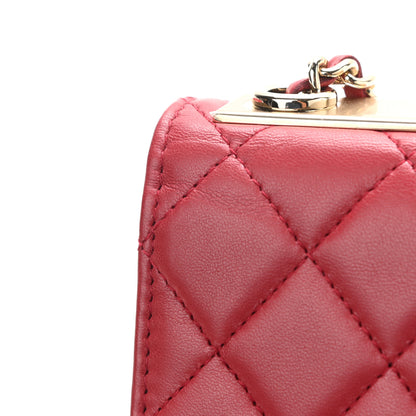 Chanel Lambskin Quilted Trendy CC Wallet On Chain WOC Red 13 of 14