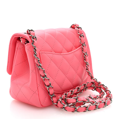 Chanel Lambskin Quilted Mini Square Flap Coral Pink 3 of 10