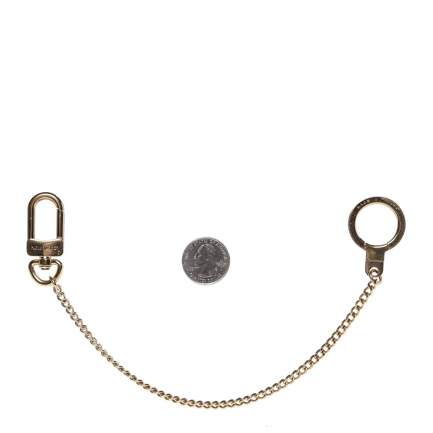 Louis Vuitton Metal Pochette Extender Key Ring Chain Gold 2 of 4