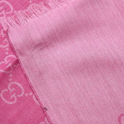 Gucci Wool Silk GG Monogram GGNat Scarf Roseate 8 of 8