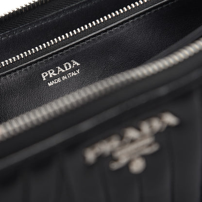 Prada Soft Calfskin Diagramme Zip Around Wallet Black 6 of 7