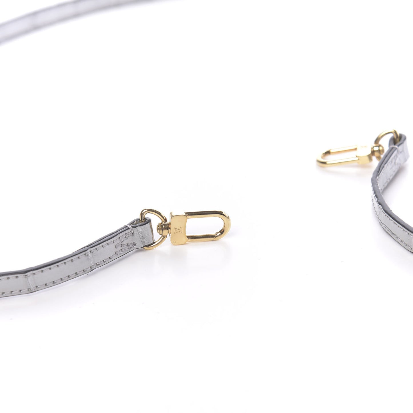 Metallic Alligator Adjustable Shoulder Strap Silver