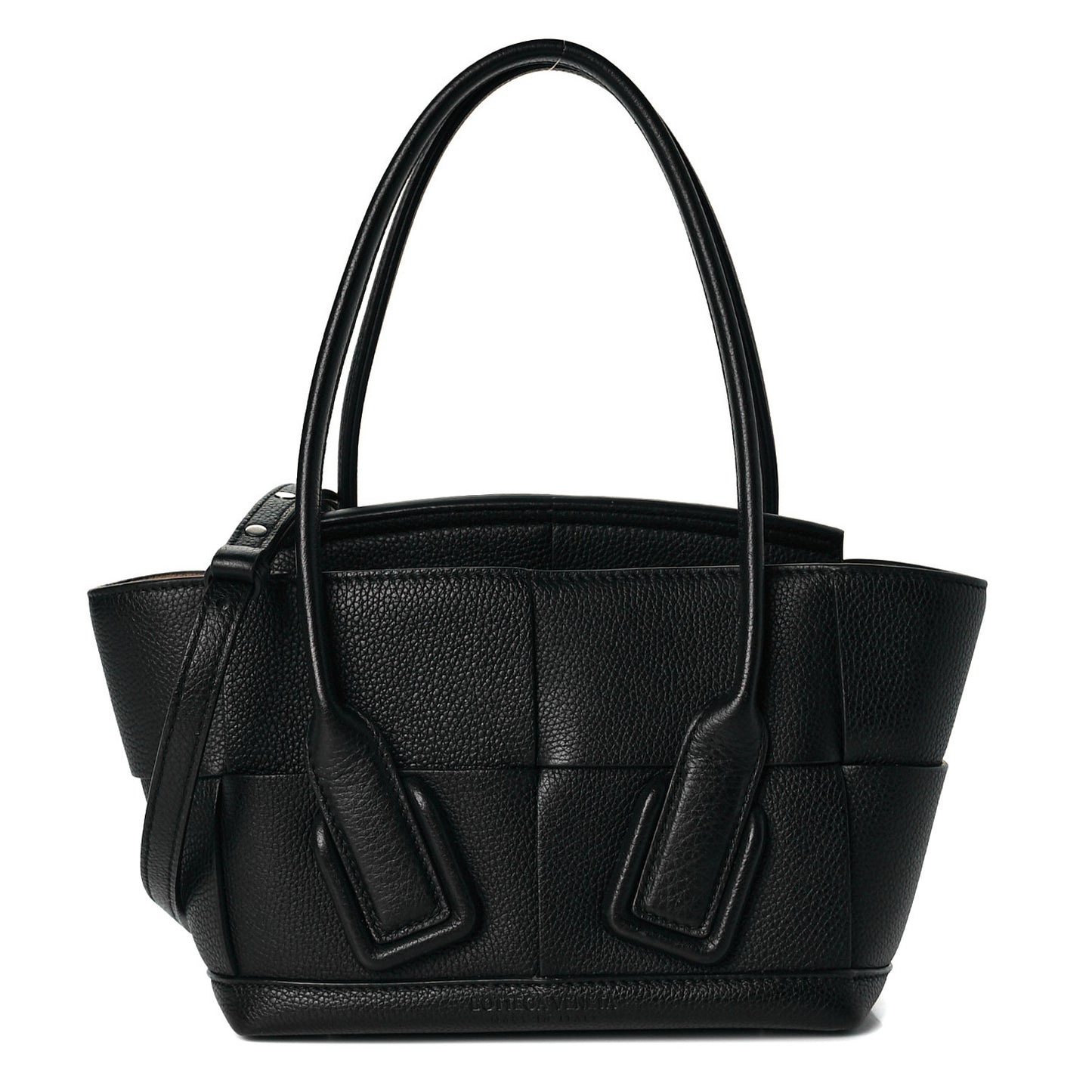 Grained Calfskin Mini Maxi Intrecciato Arco 33 Black