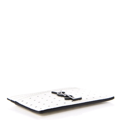 Saint Laurent Grain De Poudre Matelasse Dotted Squares Card Case White 4 of 9