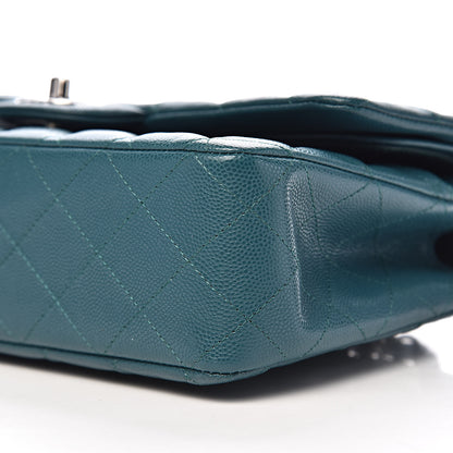 Chanel Caviar Quilted Medium Double Flap Dark Green 11 of 12