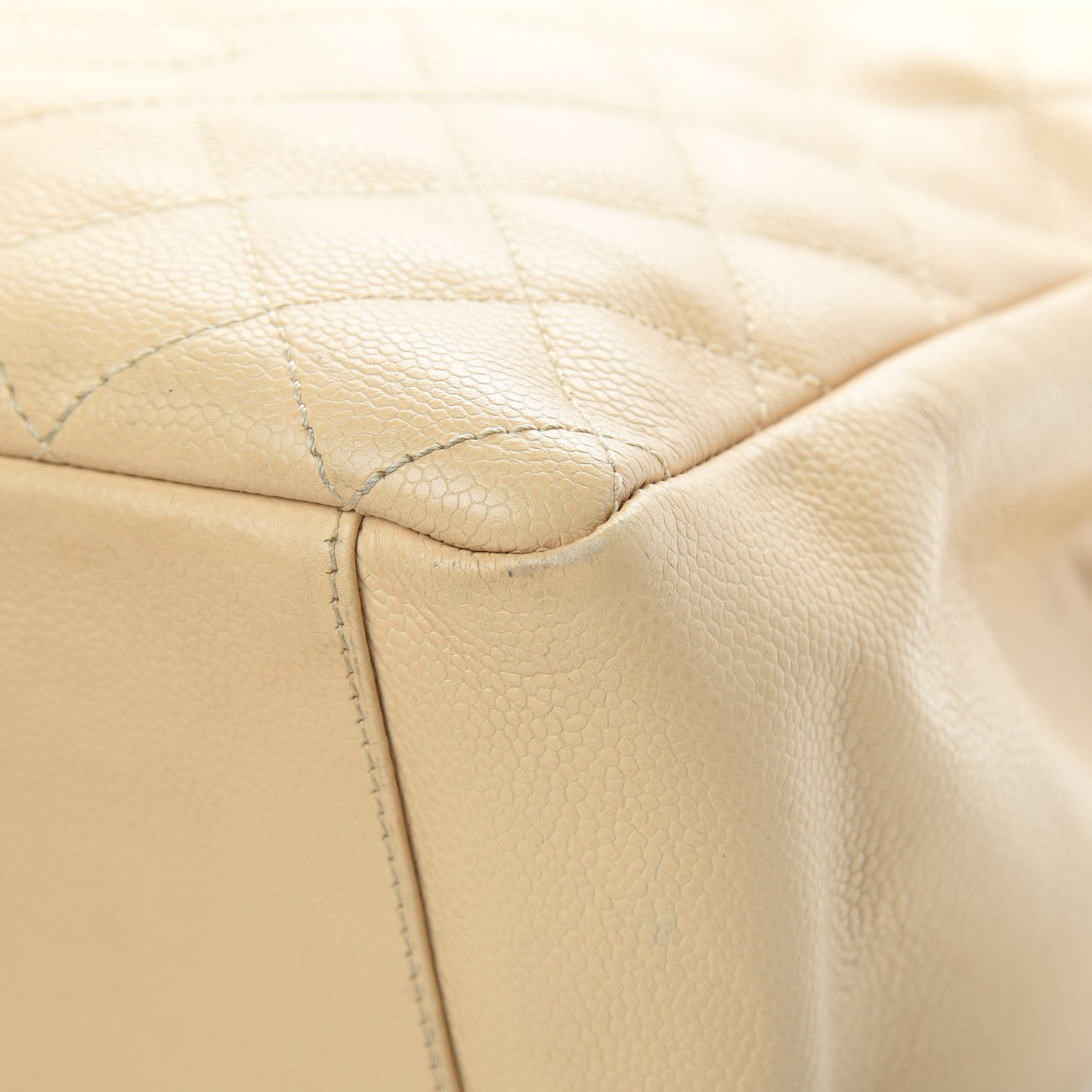 Caviar Quilted Grand Shopping Tote GST Beige
