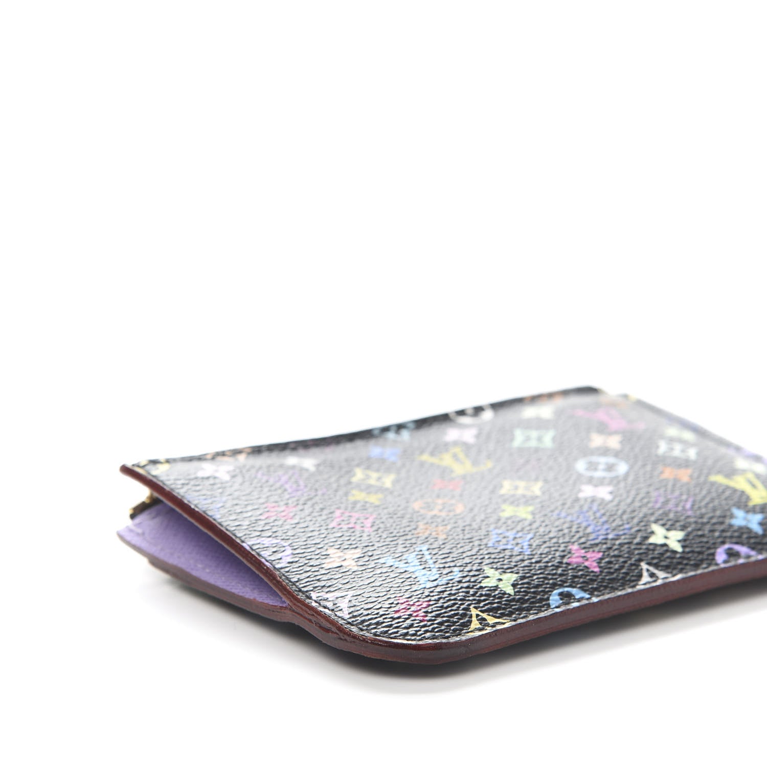 Louis Vuitton Monogram Multicolor Key Pouch Black Violet 7 of 9