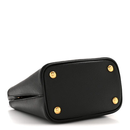 Prada Saffiano Cuir Small Panier Bucket Bag Black Fuoco 4 of 11