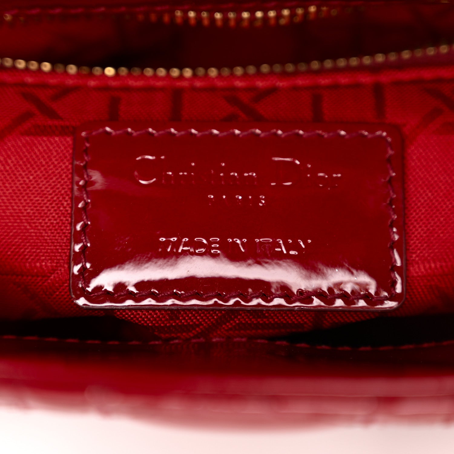 Christian Dior Patent Cannage Mini Lady Dior Red 7 of 11