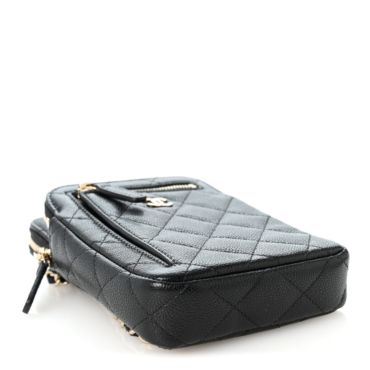 Chanel Caviar Quilted Phone Holder With Chain Black 4 of 10