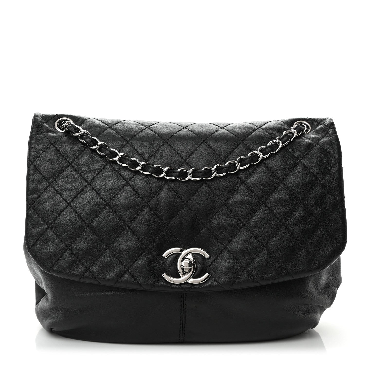 Chanel Calfskin Quilted Large Trianon Messenger Flap Black 1 of 13