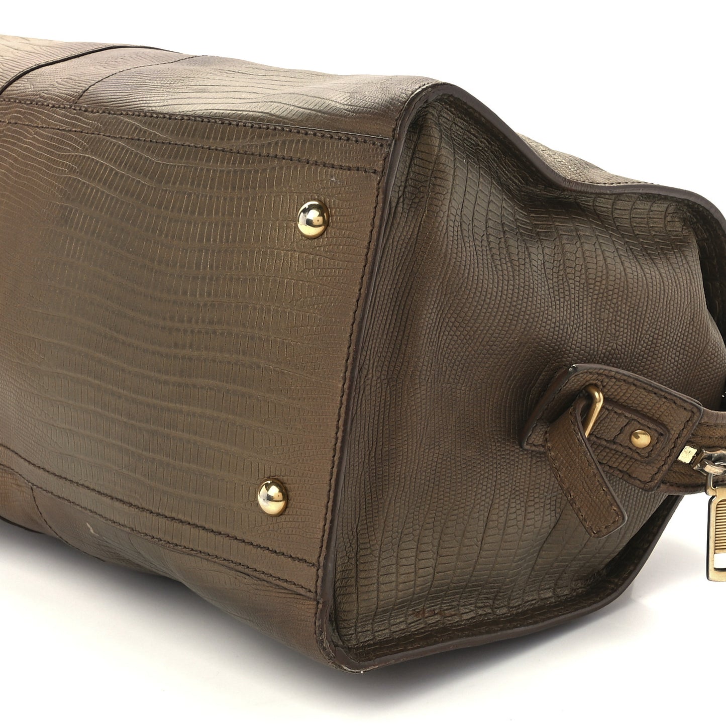 Lizard Calfskin Embossed Medium Cabas ChYc Brown