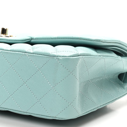 Chanel Caviar Quilted Medium Double Flap Light Blue 9 of 11