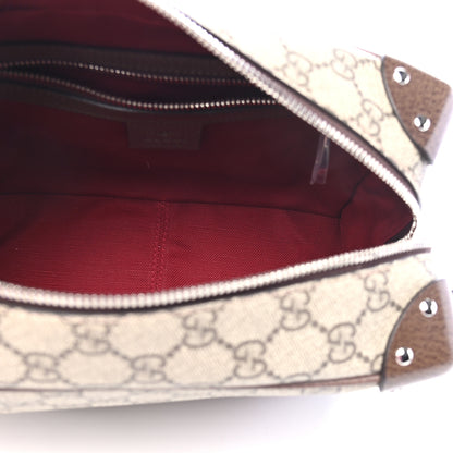 Gucci GG Supreme Monogram Textured Calfskin Square Messenger Bag Beige Ebony New Acero 5 of 9