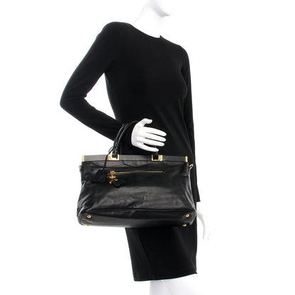 Prada Soft Calf Frame Shoulder Bag Black 3 of 9