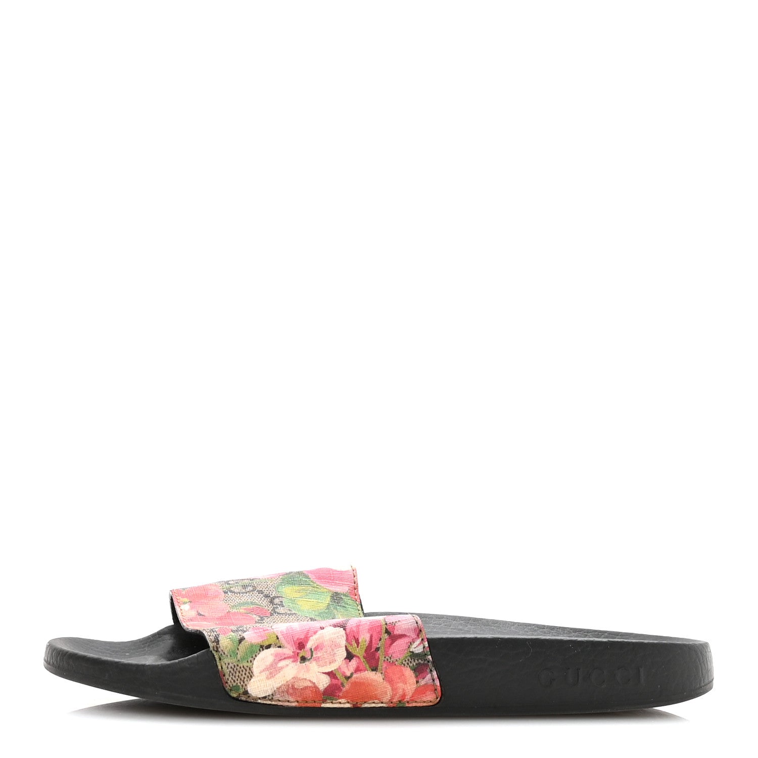 Gucci GG Supreme Monogram Blooms Slide Sandals 37 Beige Multicolor 1 of 8