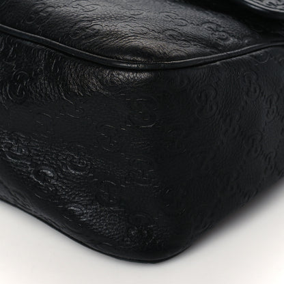 Gucci Guccissima Medium Flap Messenger Bag Black 10 of 10