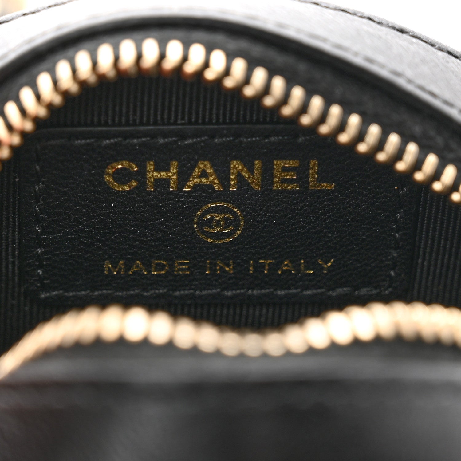 Chanel Lambskin Quilted Chain Round Mini Clutch Black 7 of 8