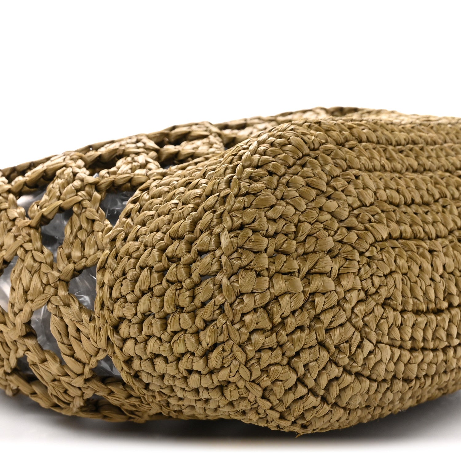 Prada Yarn Raffia Effect Crochet Embroidered Mini Logo Tote Oliva 8 of 10