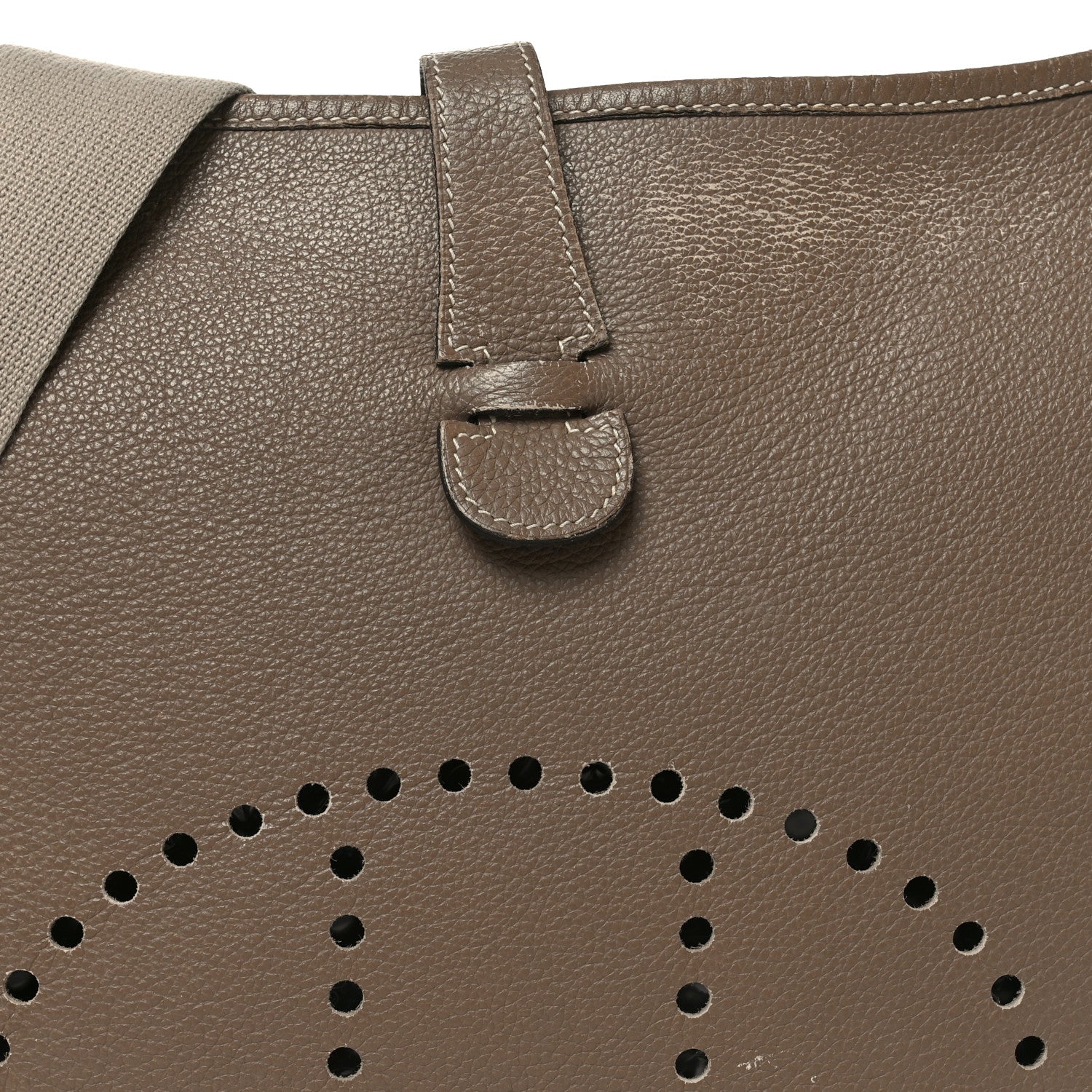 Hermes Taurillon Clemence Evelyne II GM Etoupe 8 of 10