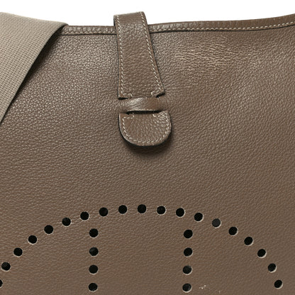 Hermes Taurillon Clemence Evelyne II GM Etoupe 8 of 10