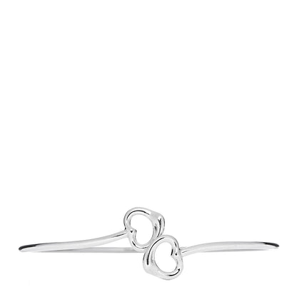 Tiffany Sterling Silver Elsa Peretti Double Open Heart Bangle Bracelet 1 of 4