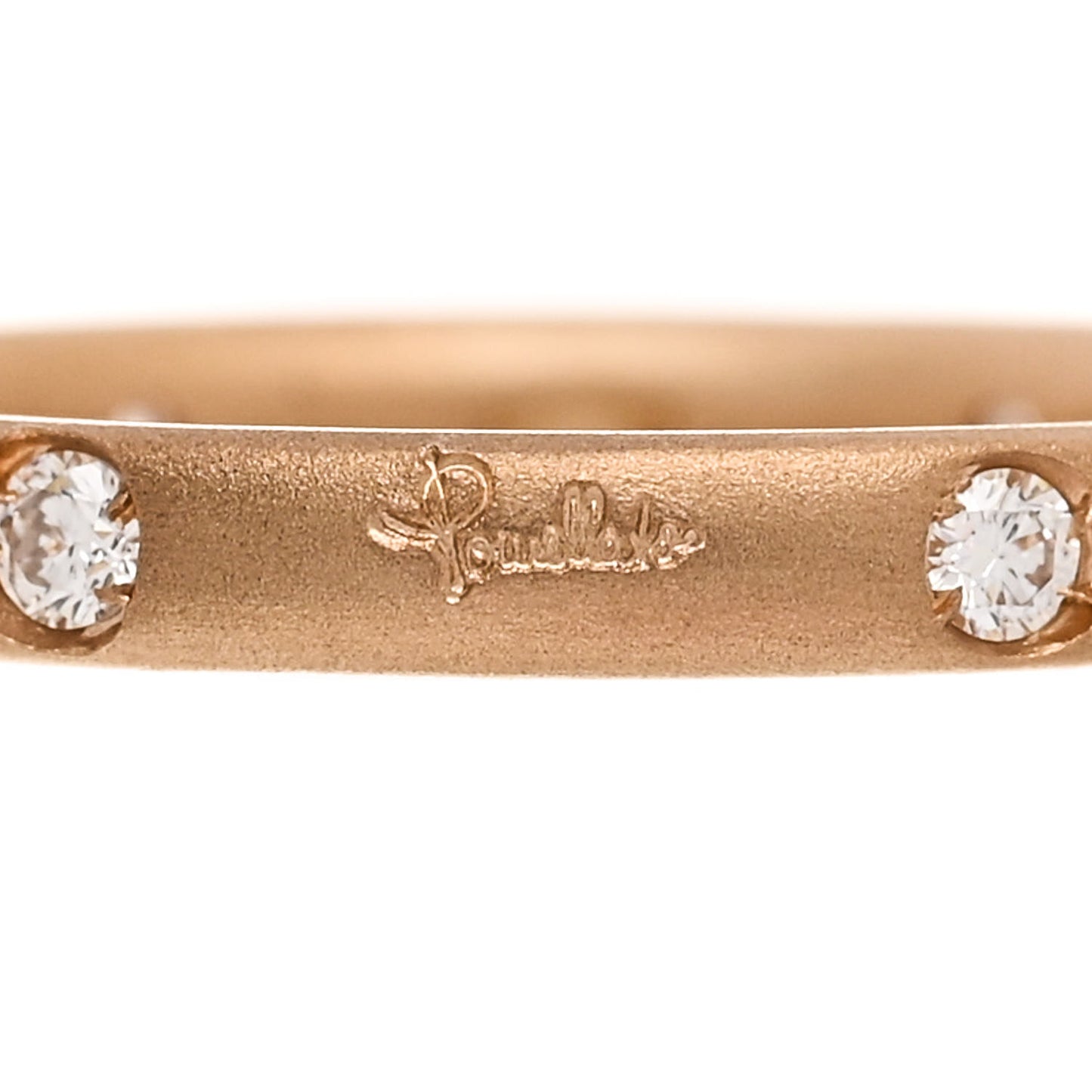 18K Rose Gold Diamond Lucciole Band Ring 53 6.25