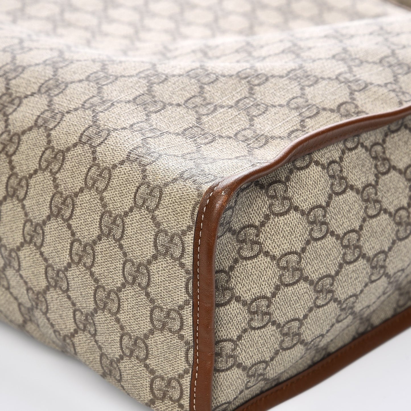 GG Plus Monogram Large Signature Web Loop Tote Brown