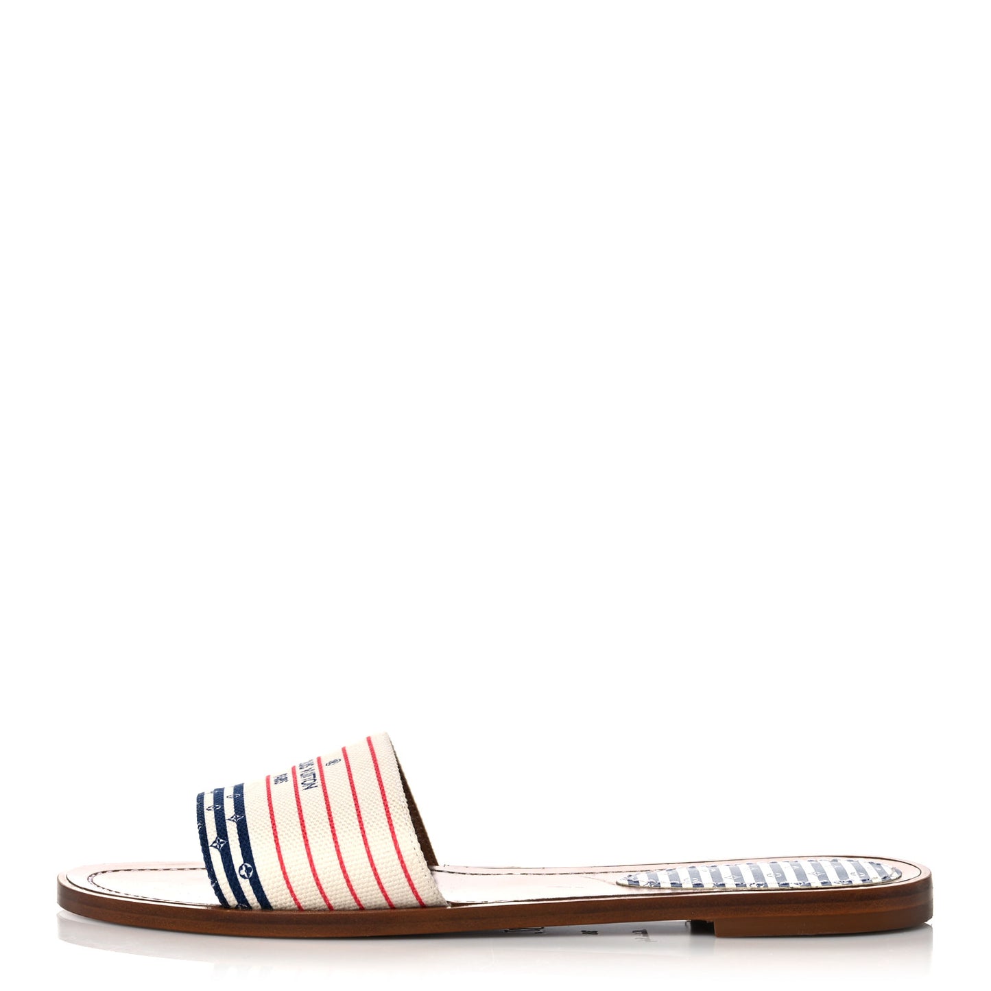 Canvas LV Escale Lock It Flat Mule 38 Blue