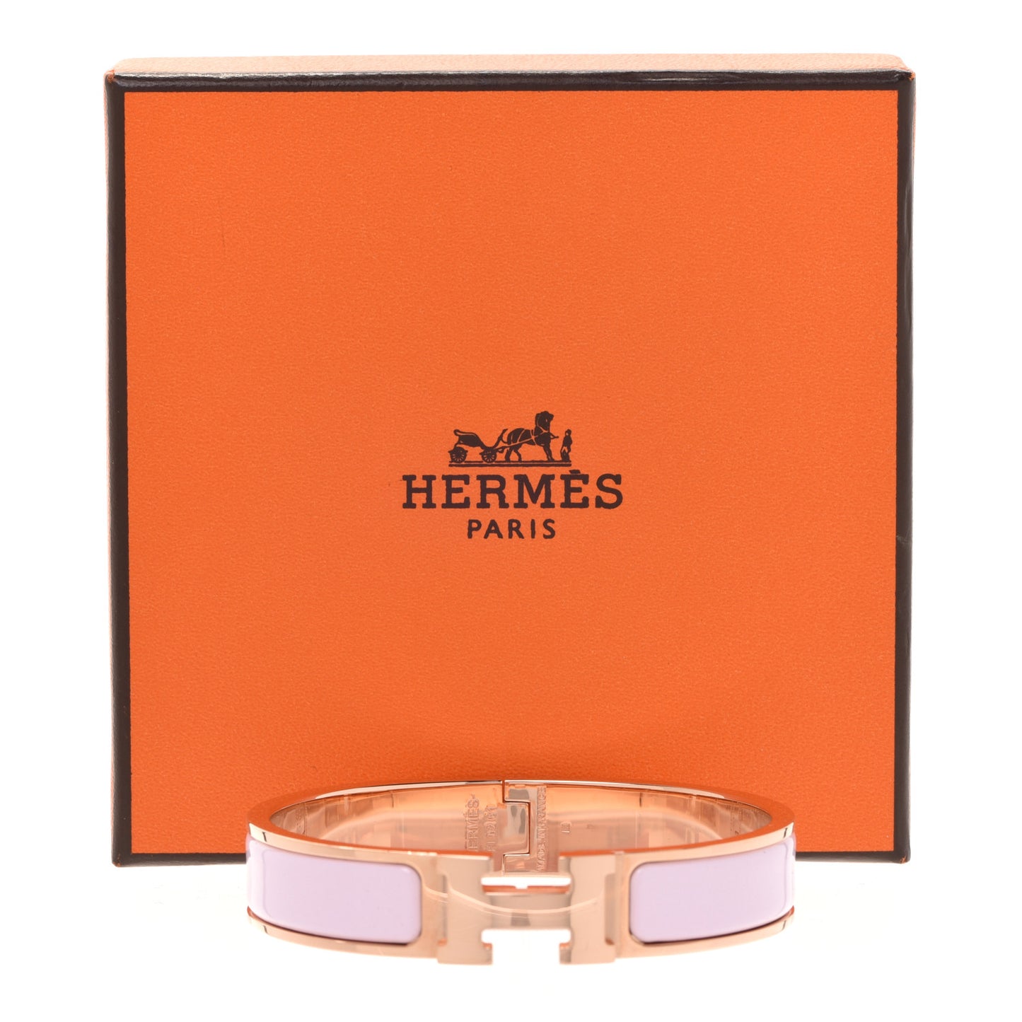 Enamel Narrow Clic Clac H Bracelet PM Rose Dragee