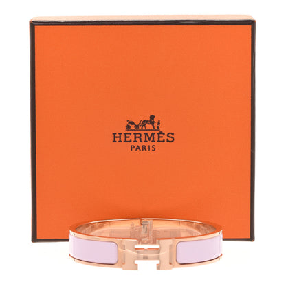 Hermes Enamel Narrow Clic Clac H Bracelet PM Rose Dragee 5 of 5