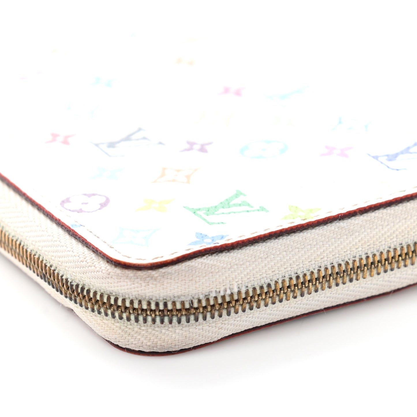 Monogram Multicolor Zippy Coin Purse Wallet White Litchi