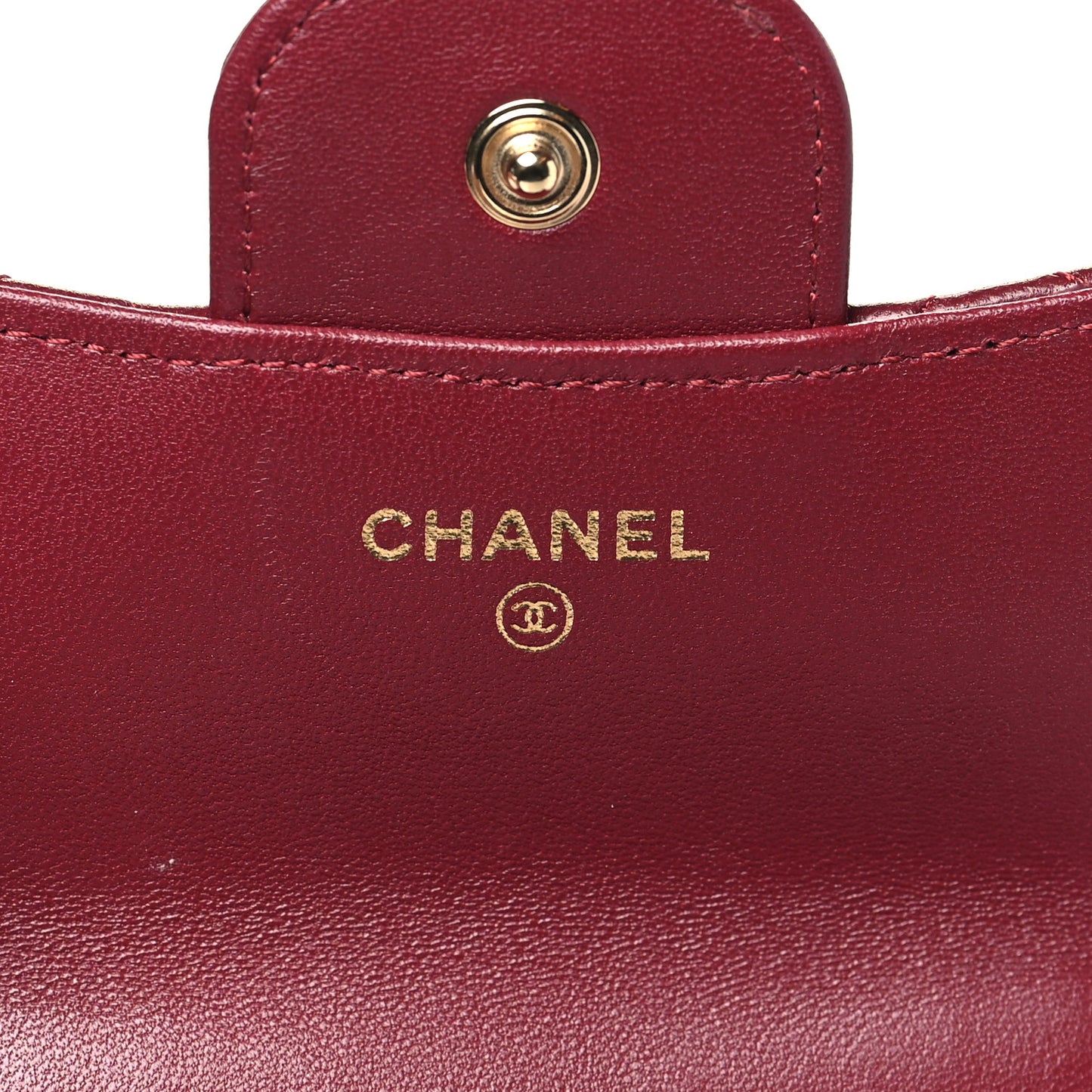 Lambskin Quilted Top Handle Flap Coin Purse With Chain Burgundy