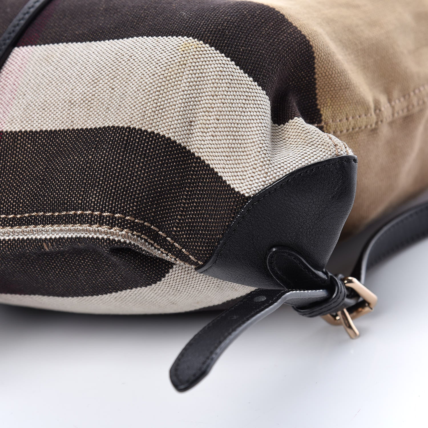 Burberry Overdyed Canvas Mega Check Medium Chiltern Backpack Black 13 of 13