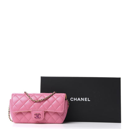 Chanel Lambskin Quilted Glasses Case With Chain Pink Yellow 9 of 9
