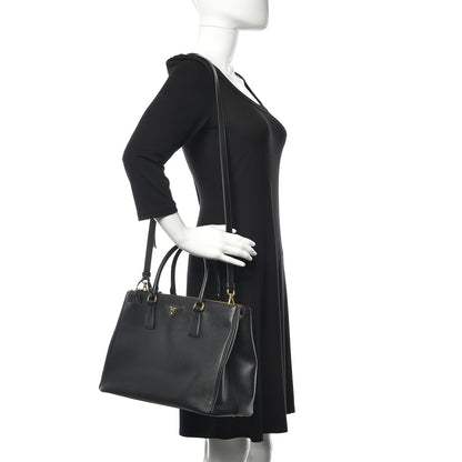 Prada Saffiano Medium Galleria Double Zip Tote Black 2 of 9